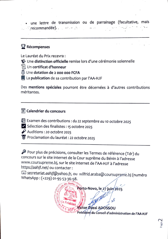 Communiqué De Presse AA HJF 002