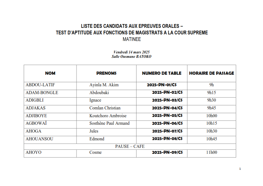 horaires de passage épreuves orales 001