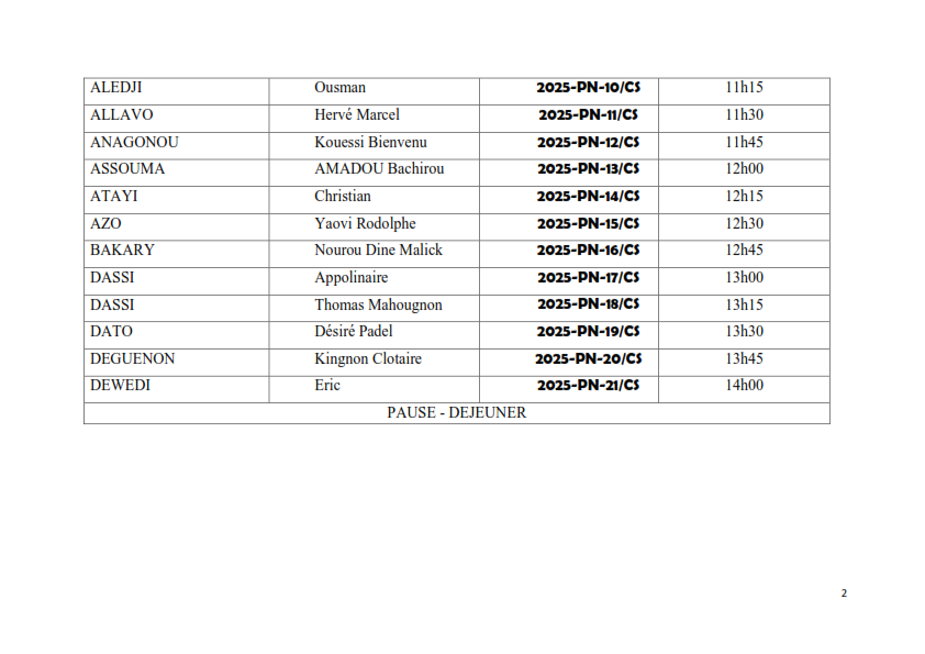 horaires de passage épreuves orales 002