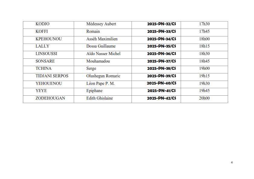 horaires de passage épreuves orales 004